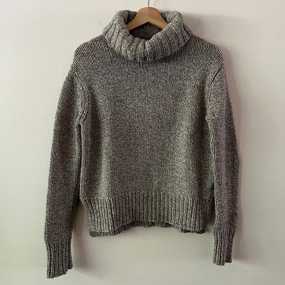 Trovata Birds of Paradis Lambswool Chunky Knit Turtleneck Sweater Gray size XS - Picture 1 of 12